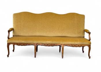 Sofa trzyosobowa w stylu ludwikowskim, orzech