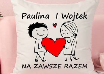 Poduszka z nadrukiem Zawsze razem + imiona 40 x 40
