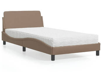 Łóżko z materacem cappuccino sztuczna skóra 100x200 cm WM-3208361