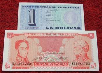 WENEZUELA STARA Kolekcjonerskie Banknoty Zestaw - 2 szt. UNC
