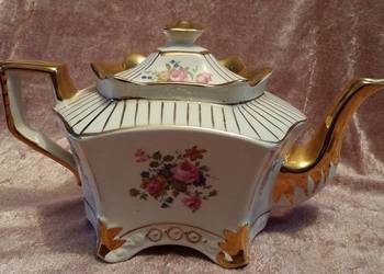 Czajnik stary angielski Arthur Wood złocony Art Deco