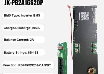 BMS JK do magazynu energii 16s 200A balansowanie 2A