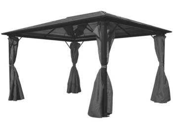 vidaXL Altana ogrodowa z zasłonami, antracytowa, aluminium(SKU:44890)