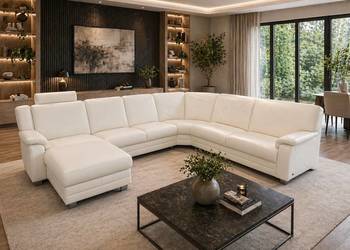 HIMOLLA NAROŻNIK SKÓRZANY PREMIUM RELAX NIEMIECKA JAKOŚĆ ECRU