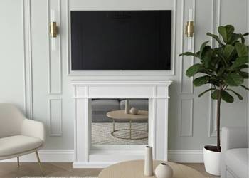 portal kominkowy atrapa kominka kominek z drewna HAMPTONS