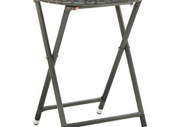 Stolik herbaciany szary 60 cm rattan PE i drewno akacjowe WM-316510