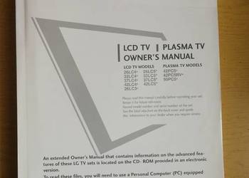 LCD TV, PLASMA TV. - Owner's Manual do LG -TV