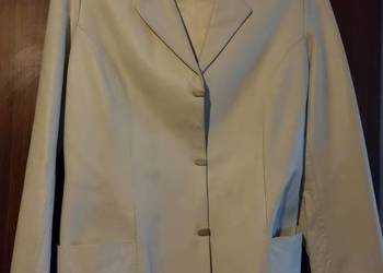 Marynarka skórzana biała rozm S/M skóra naturalna