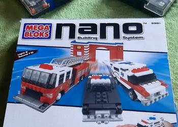 klocki mega bloks nano 5981, 5905, 5906 pogotowie straz samo