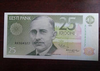 Banknot 25 koron Estonia 1992