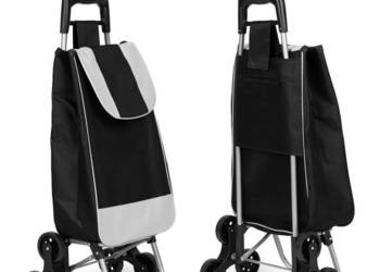 Wózek na zakupy torba 25 litrów na 6 kółkach metalowy stelaż czarny Modern…