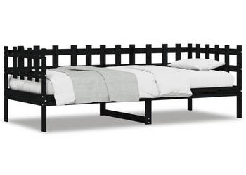 Łóżko dzienne czarne lite drewno sosnowe 90x200 cm WM-840381