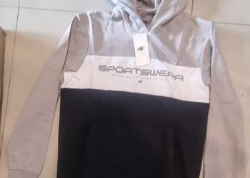 Nowa!! Bluza dresowa 4F z kapturem męska - szaro-czarna rozmiar XXL (S-XXL)