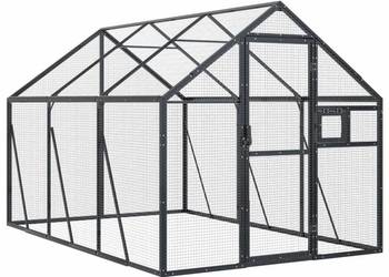 vidaXL Woliera, antracytowa, 1,79x3x1,85 m, aluminium(SKU:3155802)