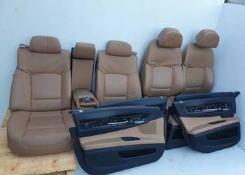 BMW F01 FOTEL FOTELE KOMPLET FOTELI DVD RUDE SKÓRY