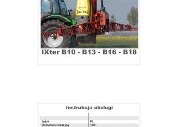 Instrukcja Obsługi IXter B10 - B13 - B16 - B18 opryskiwacz vicon kverneland