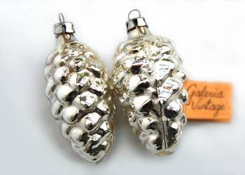 Stare bombki szklane szyszki, bombka szyszka, PRL vintage