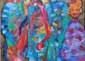 Obraz olejny faktura farby 30x40 i 24x30