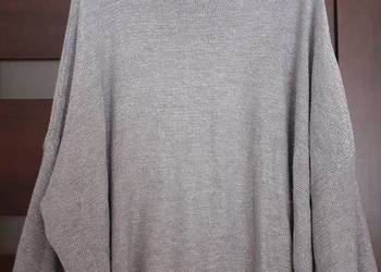 sweter srebrny L M oversize