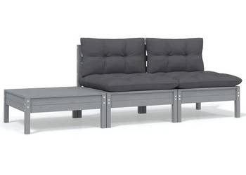 vidaXL 3-cz. zestaw wypoczynkowy do ogrodu, z poduszkami(SKU:806684)