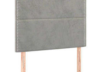 Zagłówki do łóżka 2 szt. jasnoszary 90x5x78/88 cm aksamit WM-3116228