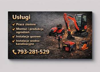 Usługi minikoparką, prace ziemne, wykopy, niwelacja terenu