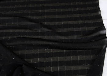 Czarna dzianina w kratkę, przejrzysta - na sukienki, bluzki - wyprzedaż