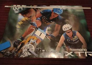 Plakat vintage Shimano XTR. Kolarstwo. Rowery.