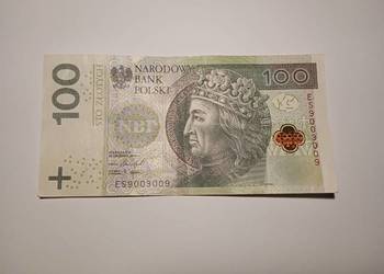 banknot 100 zł radar  seria ES