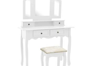 vidaXL Toaletka ze stołkiem, biała, 100x40x146 cm(SKU:289322)