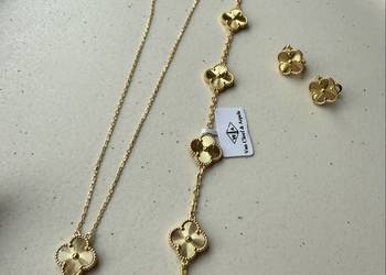 Zestaw na van Cleef & arpels bransoletka naszyjnik kolczyki laser Alhambra