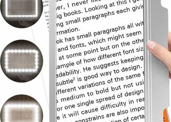 Lupa bezdotykowa 5x z podświetleniem LED i elastyczną szyjką do czytania