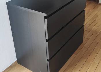 Komoda Malm Ikea 80 cm czarno-brązowa