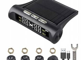 ZEWNĘTRZNY SYSTEM TPMS LCD CZUJNIKI CIŚNIENIA OPON ZASILANIE SŁONECZNE