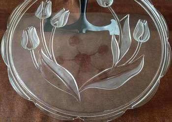 Piękna patera  na tort 34 cm Walther Glass