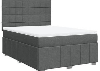 Łóżko kontynentalne z materacem ciemnoszara tkanina 140x190 cm WM-3291664