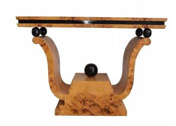 Drewniany Stolik Stół Konsola Art Deco - Salon - Vintage - Gięte Drewno