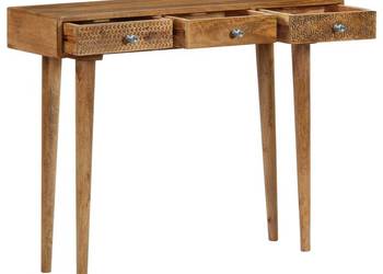 Stolik konsola z litego drewna mango, 102 x 30 x 79 cm（SKU:246976）