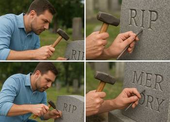 Renowacja wyblakłych liter na pomniku, nagrobku, Wrocław, cennik