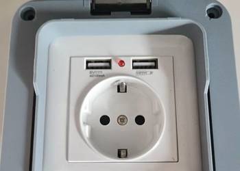 Gniazdko zewnętrzne IP66, 2 razy USB, 16A