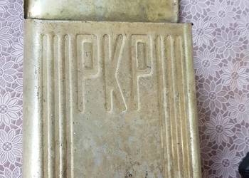 Aluminium.PKP.Piękna, duża zabytkowa popielniczka z PRL