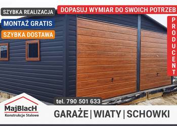 Grafit / Profil / Garaż Blaszany / Brama Złoty Dąb /Dwuspadowy  – Maj-Blach