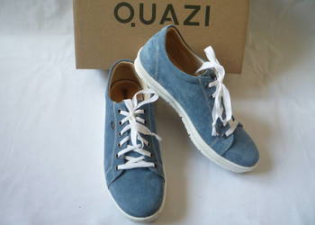 QUAZI r. 39 dł 25,5cm Sneakersy Półbuty Skóra zamsz jeansowy