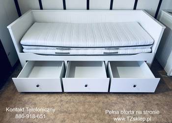 IKEA HEMNES Leżanka Łóżko z 3 szufladami, 2 materace IKEA ,białe Transport