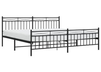 Łóżko Metalowe Czarne Rama Łóżka Ze Stelażem 193x203cm WM-373715