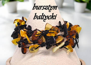 Bransoletka z bursztynu, bursztyn bałtycki sieć, kudłacz #795