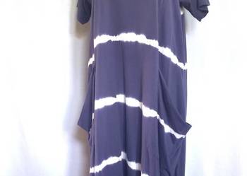 Sukienka letnia r. 4XL/48 fioletowa Bawełna 100% stan bdb