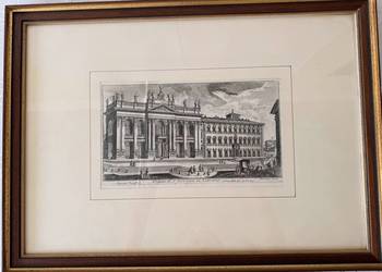 Antyczny Miedzioryt 1770 Rzym Veduta di S Giovanni in Laterano Seul Montagu