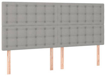 Zagłówki do łóżka 4 szt. jasnoszary 100x5x78/88 cm tkanina WM-3116788