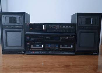Wieża Hi-Fi Fisher vintage: magnetofon kasetowy, odtwarzacz CD, tuner